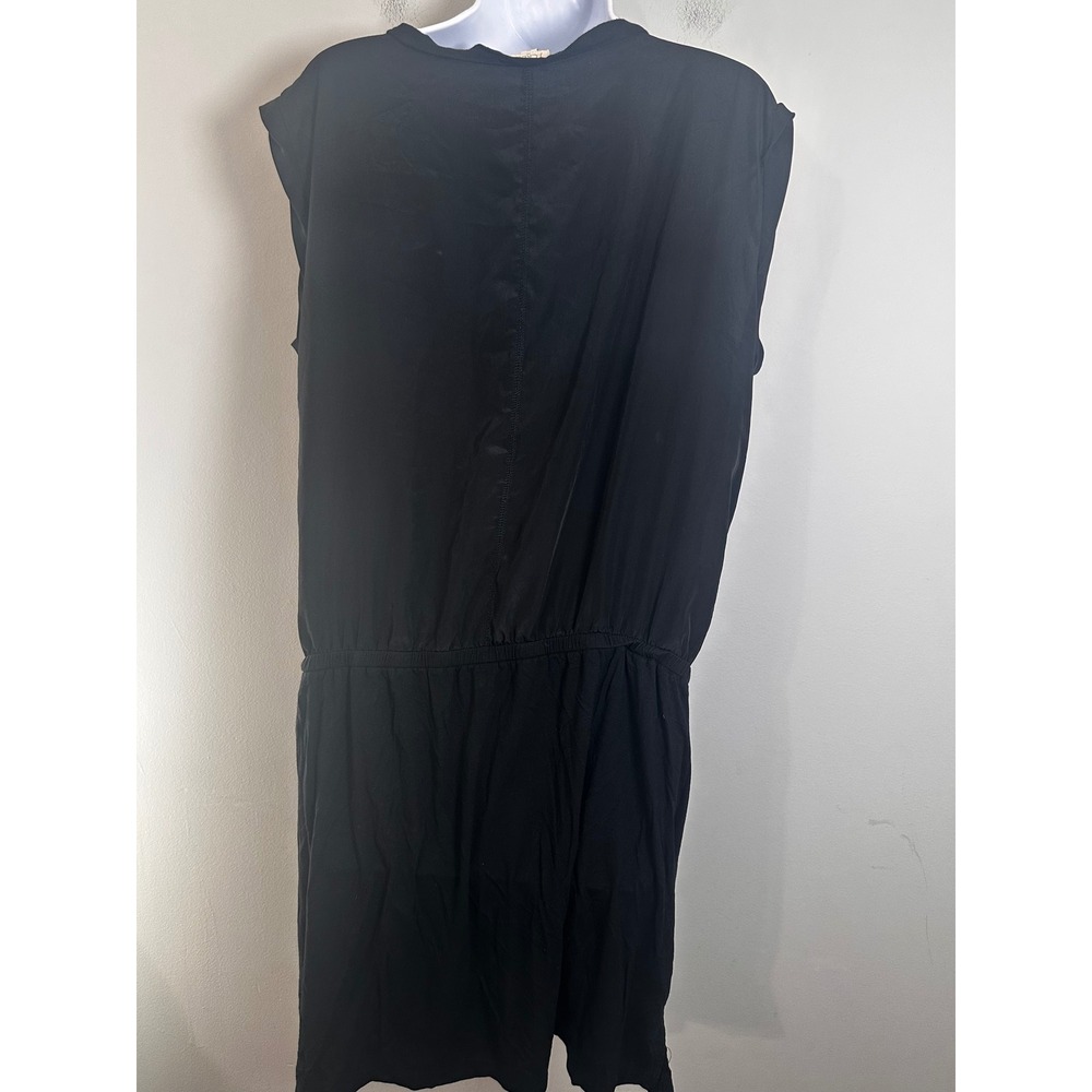 J.Crew Womens Black Cap Sleeve Drop Waist Jersey Mini Dress Size M Minimalist - Picture 4 of 5